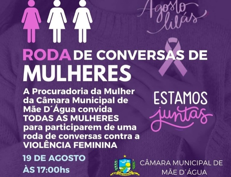 Cmara de Me D'gua realiza nesta tera-feira (19) uma roda de conversa sobre violncia contra mulheres